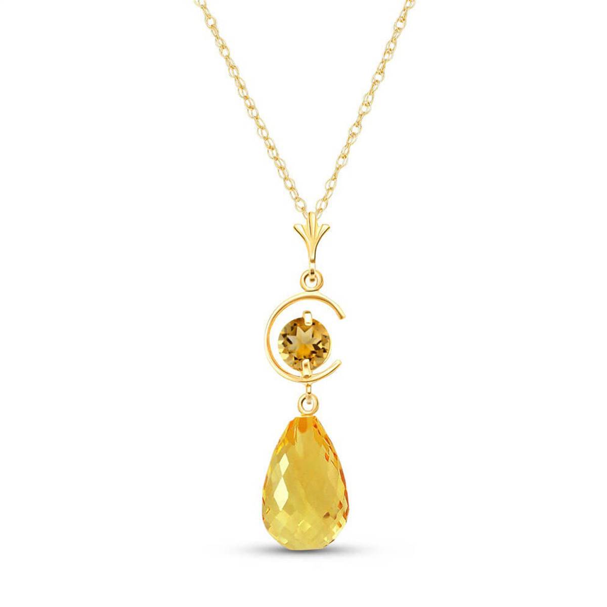 5.5 Carat 14K Solid Yellow Gold Path To Love Citrine Necklace