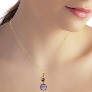 5.8 Carat 14K Solid Yellow Gold Come Untangled Amethyst Necklace