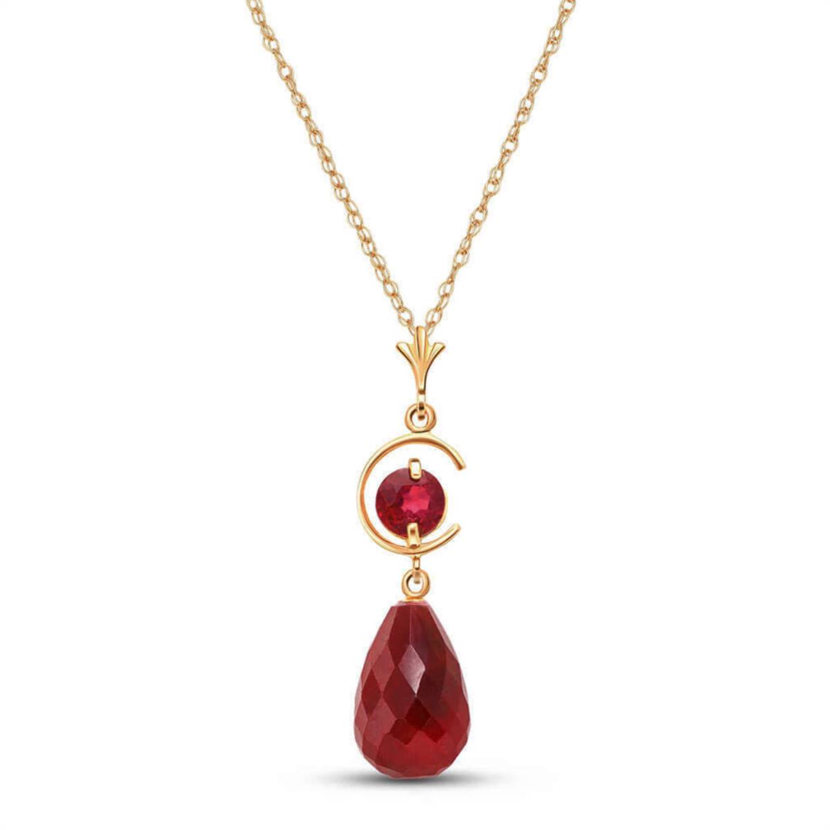 9.3 Carat 14K Solid Yellow Gold Along Came You Ruby Necklace