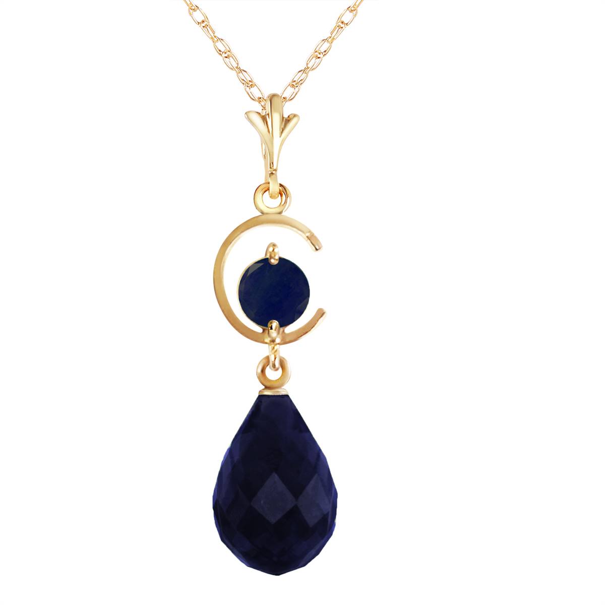 9.3 Carat 14K Solid Yellow Gold Fascination Sapphire Necklace