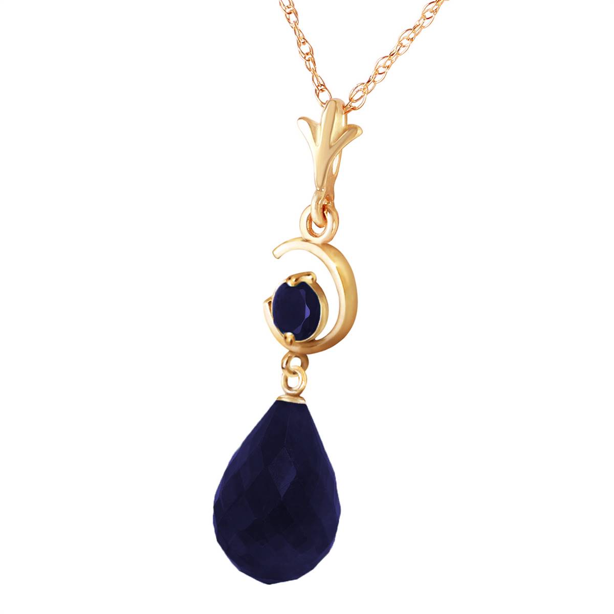 9.3 Carat 14K Solid Yellow Gold Fascination Sapphire Necklace