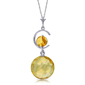 5.8 Carat 14K Solid White Gold Actions Speak Citrine Necklace