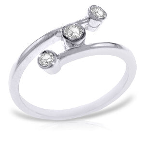 0.3 Carat 14K Solid White Gold Ring 0.30 Carat Natural Diamond