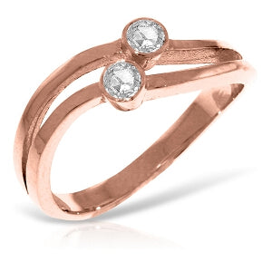 14K Solid Rose Gold Ring w/ 0.20 Carat Natural Diamonds