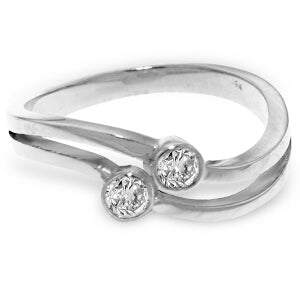 0.2 Carat 14K Solid White Gold Ring 0.20 Carat Natural Diamond