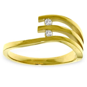 0.06 Carat 14K Solid Yellow Gold Delight Flight Diamond Ring