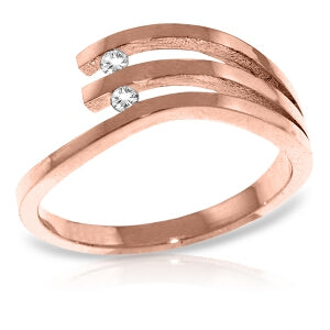 14K Solid Rose Gold Ring w/ Natural Diamonds