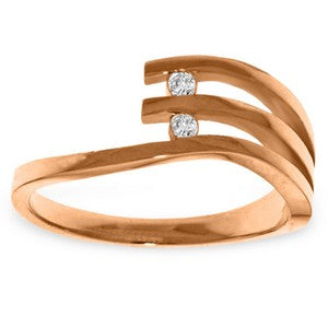 14K Solid Rose Gold Ring w/ Natural Diamonds