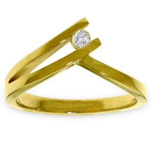 0.1 Carat 14K Solid Yellow Gold Paramour Diamond Ring