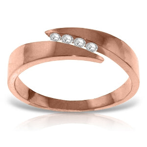 14K Solid Rose Gold Ring Natural Channel Set Diamond