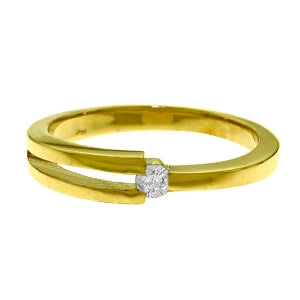 0.1 Carat 14K Solid Yellow Gold Running In Meadows Diamond Ring