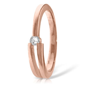 14K Solid Rose Gold Ring w/ Natural Channel Set Diamond