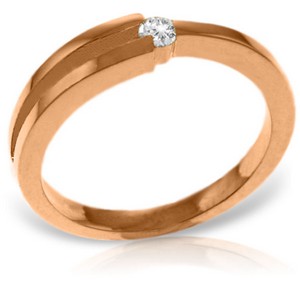 14K Solid Rose Gold Ring w/ Natural Channel Set Diamond