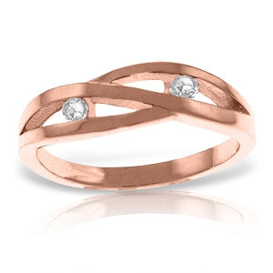 14K Solid Rose Gold Ring Natural Channel Set Diamond Gemstone