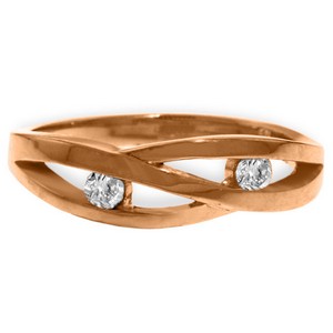 14K Solid Rose Gold Ring Natural Channel Set Diamond Gemstone