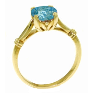 1.15 Carat 14K Solid Yellow Gold Solitaire Ring Blue Topaz