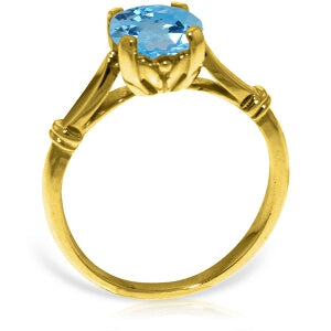 1.15 Carat 14K Solid Yellow Gold Solitaire Ring Blue Topaz