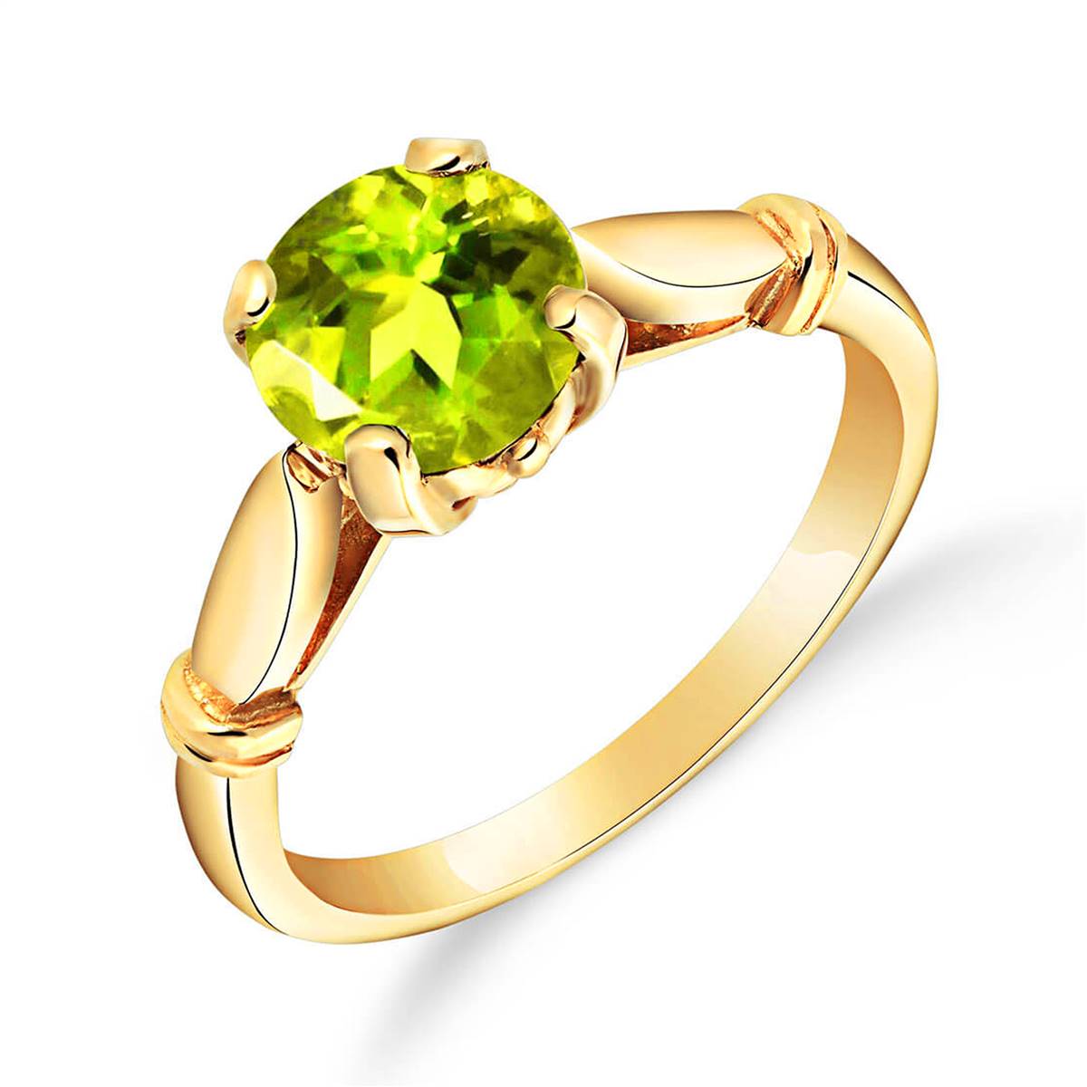 1.15 Carat 14K Solid Yellow Gold A Passage Back Peridot Ring