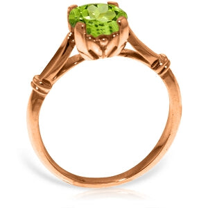 14K Solid Rose Gold Solitaire Ring Natural Peridot Jewelry