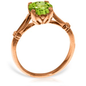 14K Solid Rose Gold Solitaire Ring Natural Peridot Jewelry