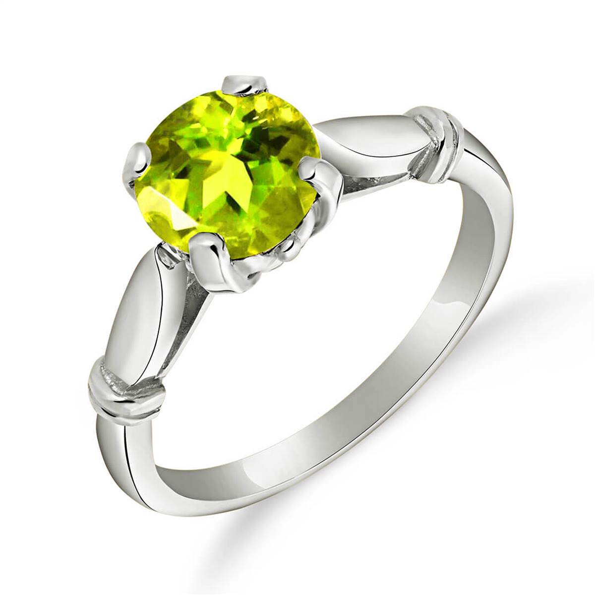 1.15 Carat 14K Solid White Gold Knowing That You Peridot Ring