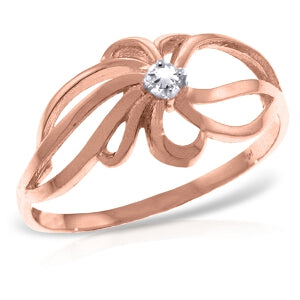 14K Solid Rose Gold Ring Natural Diamond Series