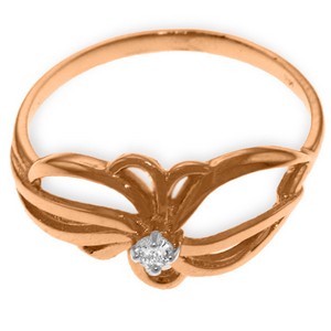 14K Solid Rose Gold Ring Natural Diamond Series