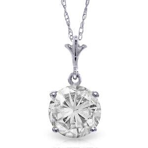 2.38 Carat 14K Solid White Gold Necklace Cubic Zirconia