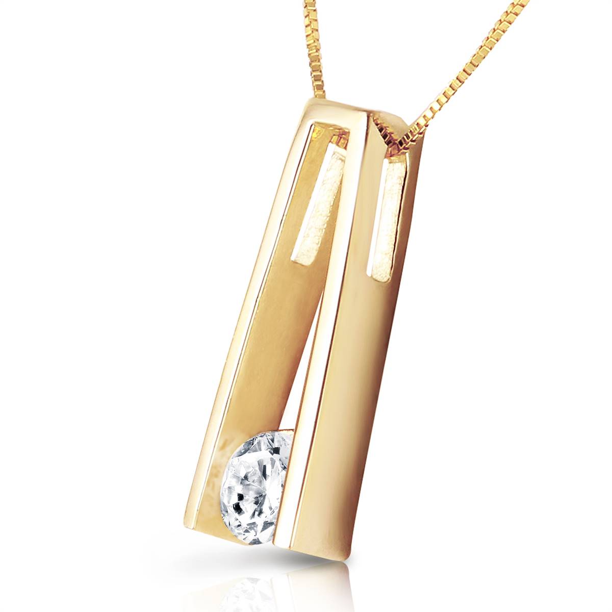 0.25 Carat 14K Solid Yellow Gold Necklace Natural 0.25 Carat Diamond