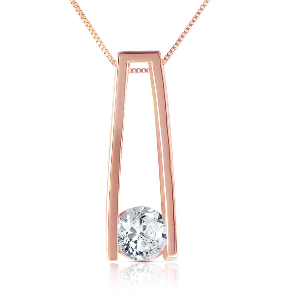 14K Solid Rose Gold Necklace w/ Natural 0.25 Carat Diamond