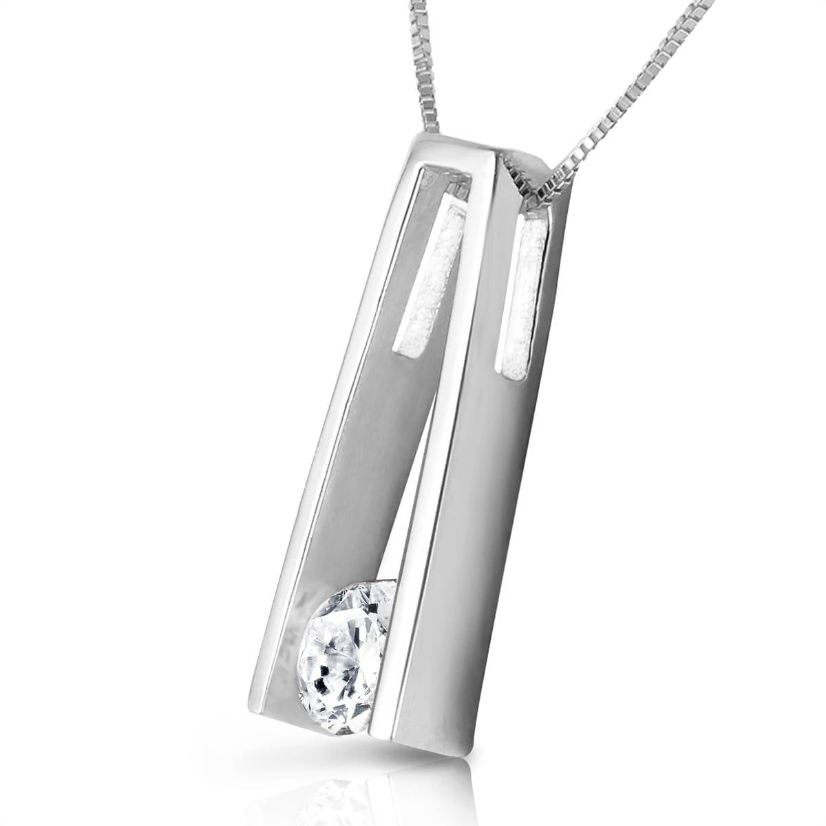 0.25 Carat 14K Solid White Gold Necklace Natural 0.25 Carat Diamond