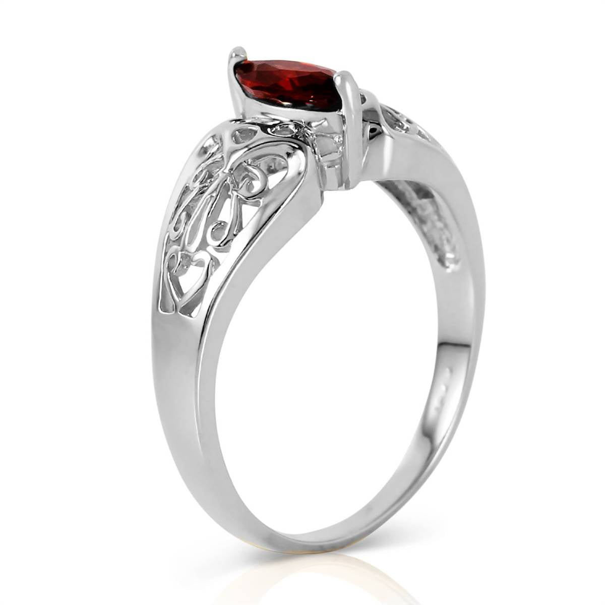 0.2 Carat 14K Solid White Gold Escape Your Fate Garnet Ring