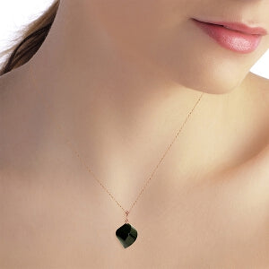 14K Solid Rose Gold Necklace With Twisted Briolette Black Spinel