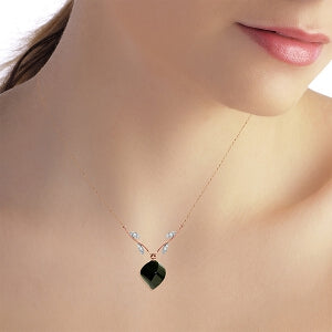 15.52 Carat 14K Solid Rose Gold Necklace Diamond Twisted Briolette Black Spinel