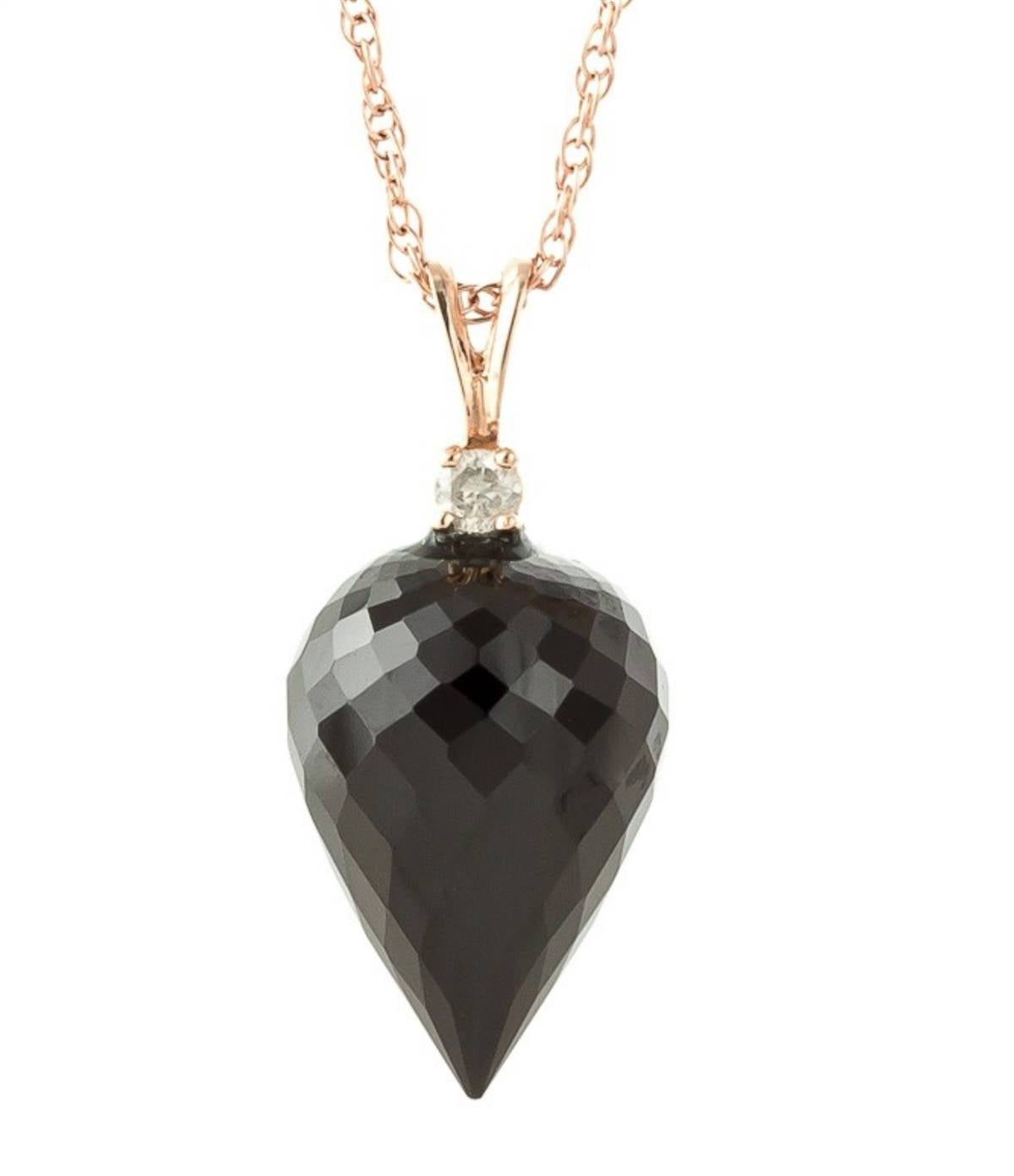 12.3 Carat 14K Solid Rose Gold Dark Beauty Spinel Diamond Necklace