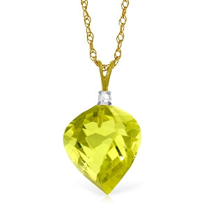 10.8 Carat 14K Solid Yellow Gold Circuitous Path Lemon Quartz Necklace