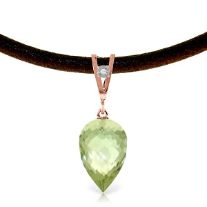 9.51 Carat 14K Solid Rose Gold Savoire Faire Green Amethyst Necklace