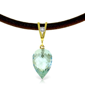 11.26 Carat 14K Solid Yellow Gold Savoire Faire Blue Topaz Necklace