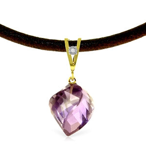 10.76 Carat 14K Solid Yellow Gold Savoire Vivre Amethyst Necklace