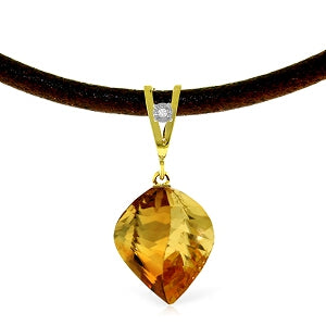 11.76 Carat 14K Solid Yellow Gold Savoire Vivre Citrine Necklace