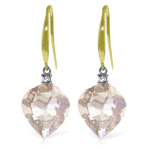 25.7 Carat 14K Solid Yellow Gold Obsession White Topaz Diamond Earrings