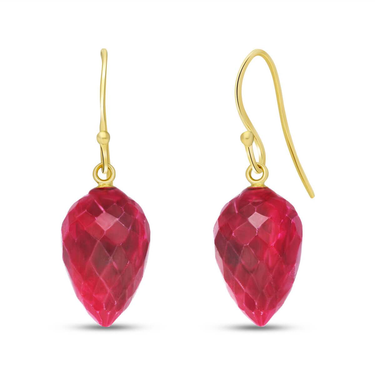 26.1 Carat 14K Solid Yellow Gold Rosanna Ruby Earrings