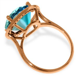 8 Carat 14K Solid Rose Gold Ingrid Blue Topaz Diamond Ring