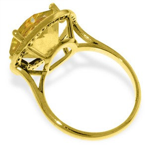 6.2 Carat 14K Solid Yellow Gold Effervescent Beauty Citrine Diamond Ring