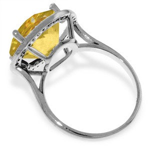 6.2 Carat 14K Solid White Gold Conjure Up Citrine Diamond Ring