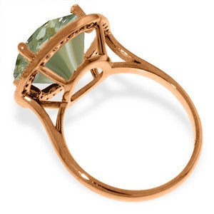 5.2 Carat 14K Solid Rose Gold Ring Natural Diamond Green Amethyst