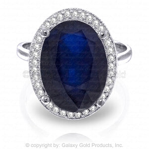 6.58 Carat 14K Solid White Gold Love Is Generous Sapphire Diamond Ring