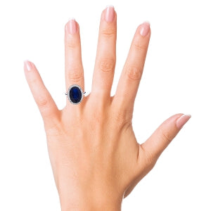 6.58 Carat 14K Solid White Gold Love Is Generous Sapphire Diamond Ring
