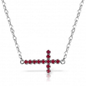 0.3 Carat 14K Solid White Gold Love Is Never Jealous Ruby Necklace