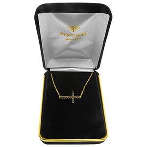 0.3 Carat 14K Solid Yellow Gold Horizontal Cross Sapphire Bracelet